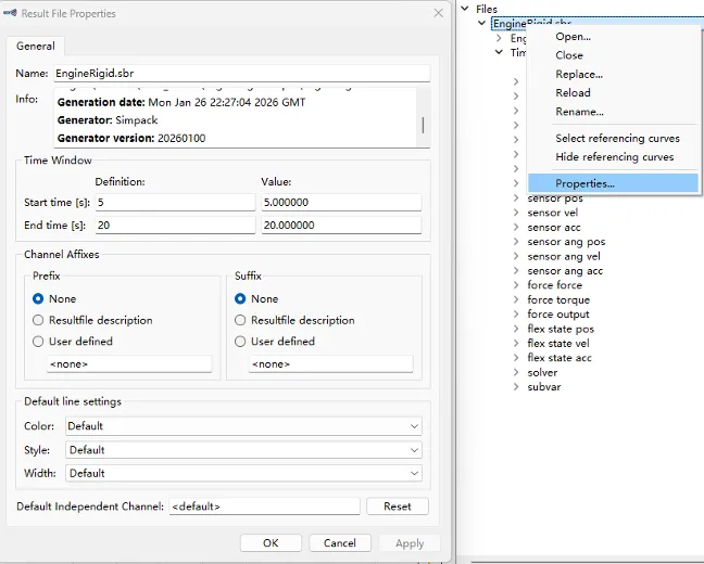 新增结果文件属性对话框 新增结果文件属性对话框