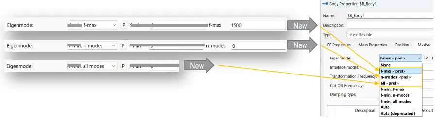 新选项用于移除线性柔性体的刚体模态 新选项用于移除线性柔性体的刚体模态