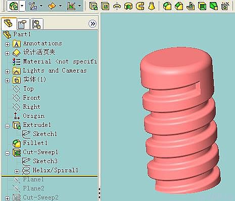 SolidWorks中3D螺纹的完美收尾画法教程