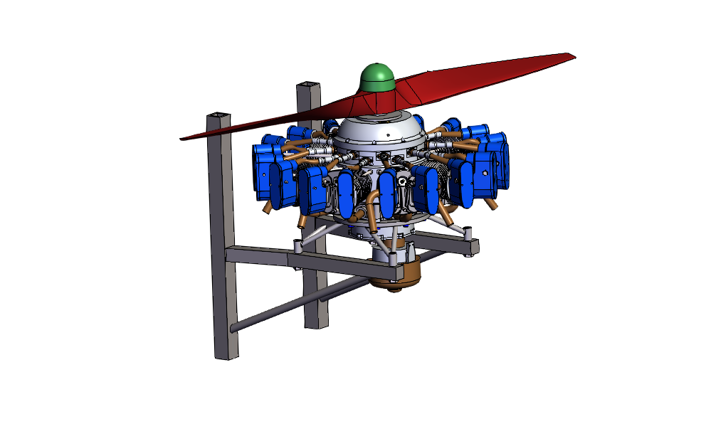 SOLIDWORKS模型免费下载-9汽缸星形发动机