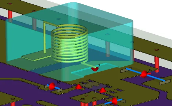 饱和磁性材料的DC-DC转换器的3D EM和电路协同仿真CST