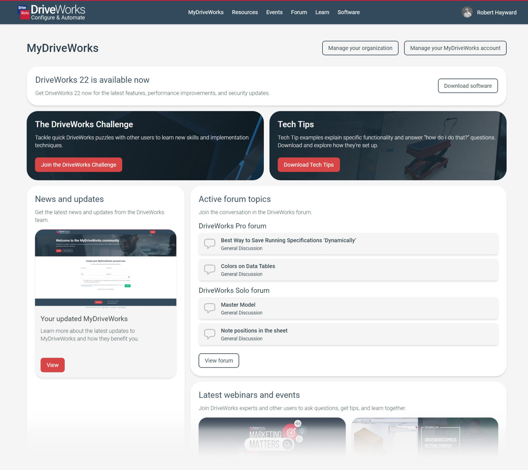 了解探索 MyDriveWorks 社区