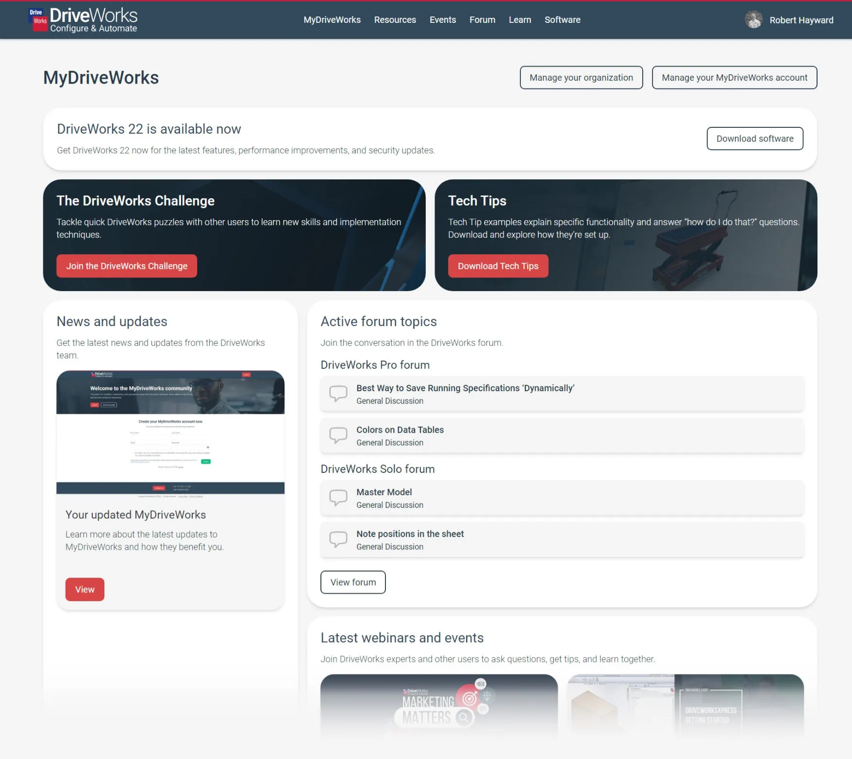 了解探索 MyDriveWorks 社区