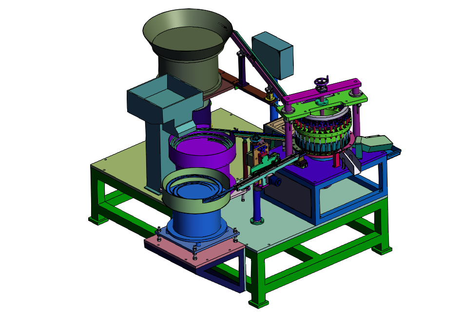 SOLIDWORKS模型图纸免费下载-凸轮瓶盖组装机
