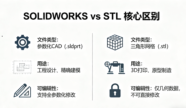 SOLIDWORKS导出SLDPRT与STL文件相比，STL为什么会变很大？