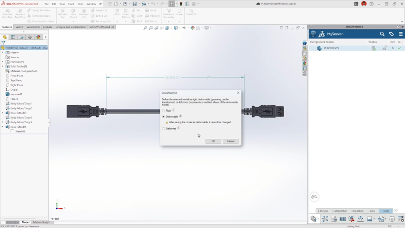 SOLIDWORKS支持可变形组件 SOLIDWORKS支持可变形组件