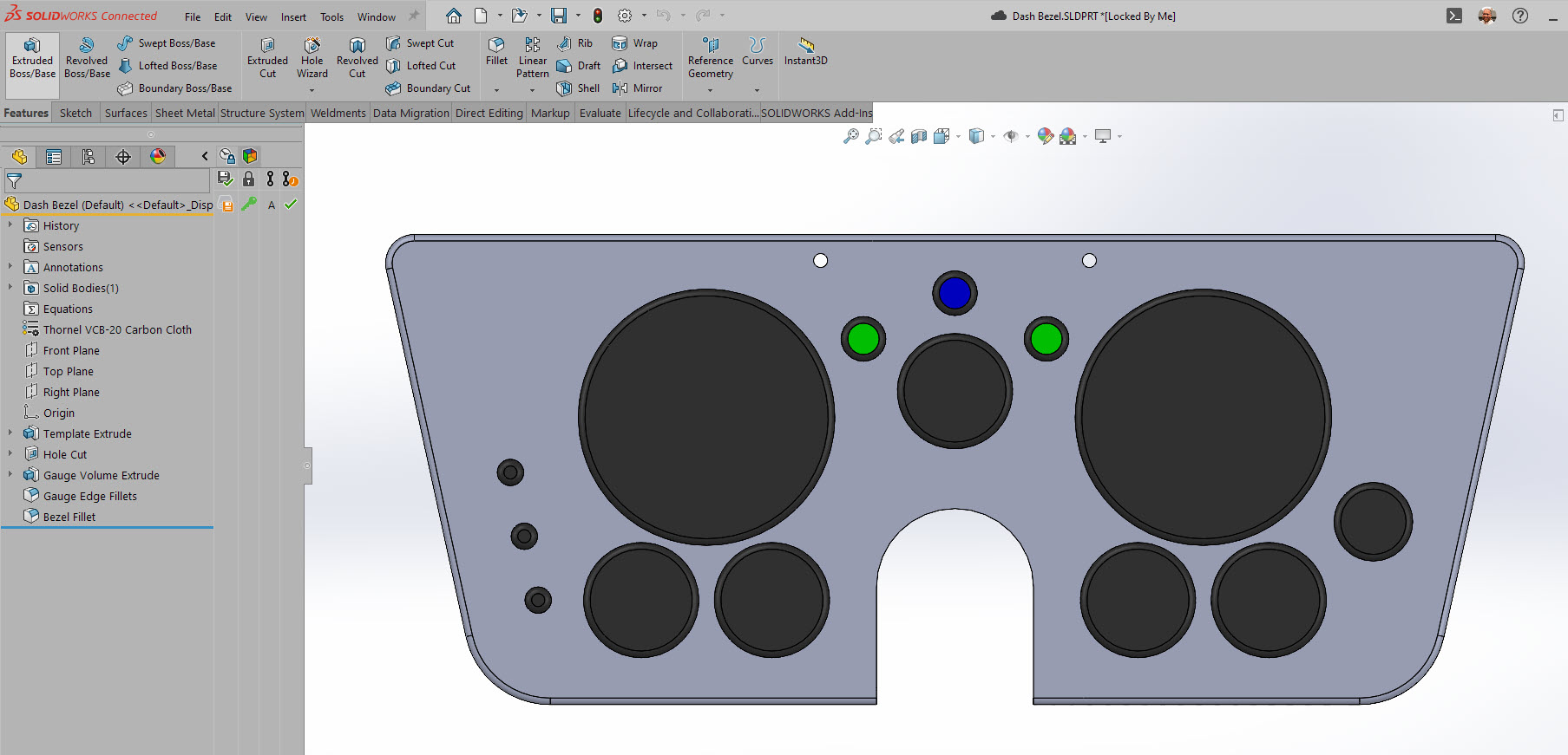 仪表板SW建模 仪表板SW建模