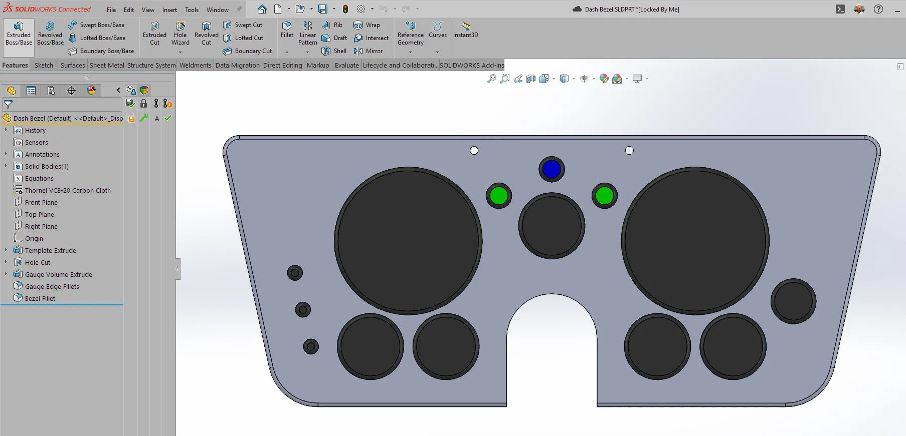 仪表板SW建模 仪表板SW建模