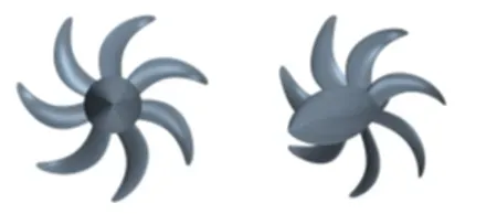 螺旋桨的正视图与斜视图 螺旋桨的正视图与斜视图