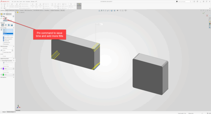 SOLIDWORKS 2026钉置命令