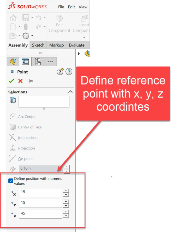 SW定义带有特定坐标的参考点 SW定义带有特定坐标的参考点