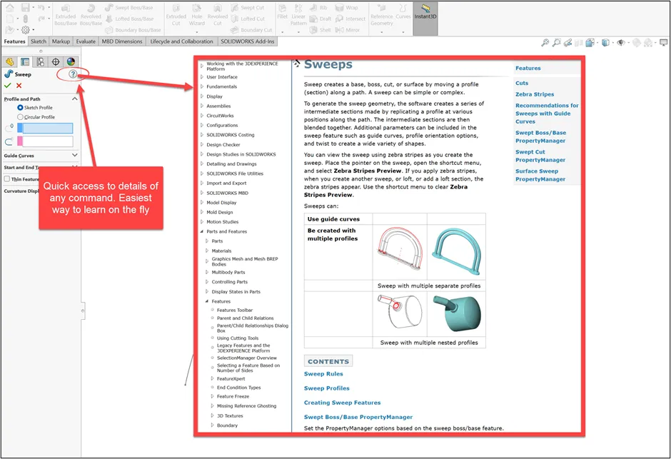 快速访问SOLIDWORKS帮助文件查找解决方案 快速访问SOLIDWORKS帮助文件查找解决方案