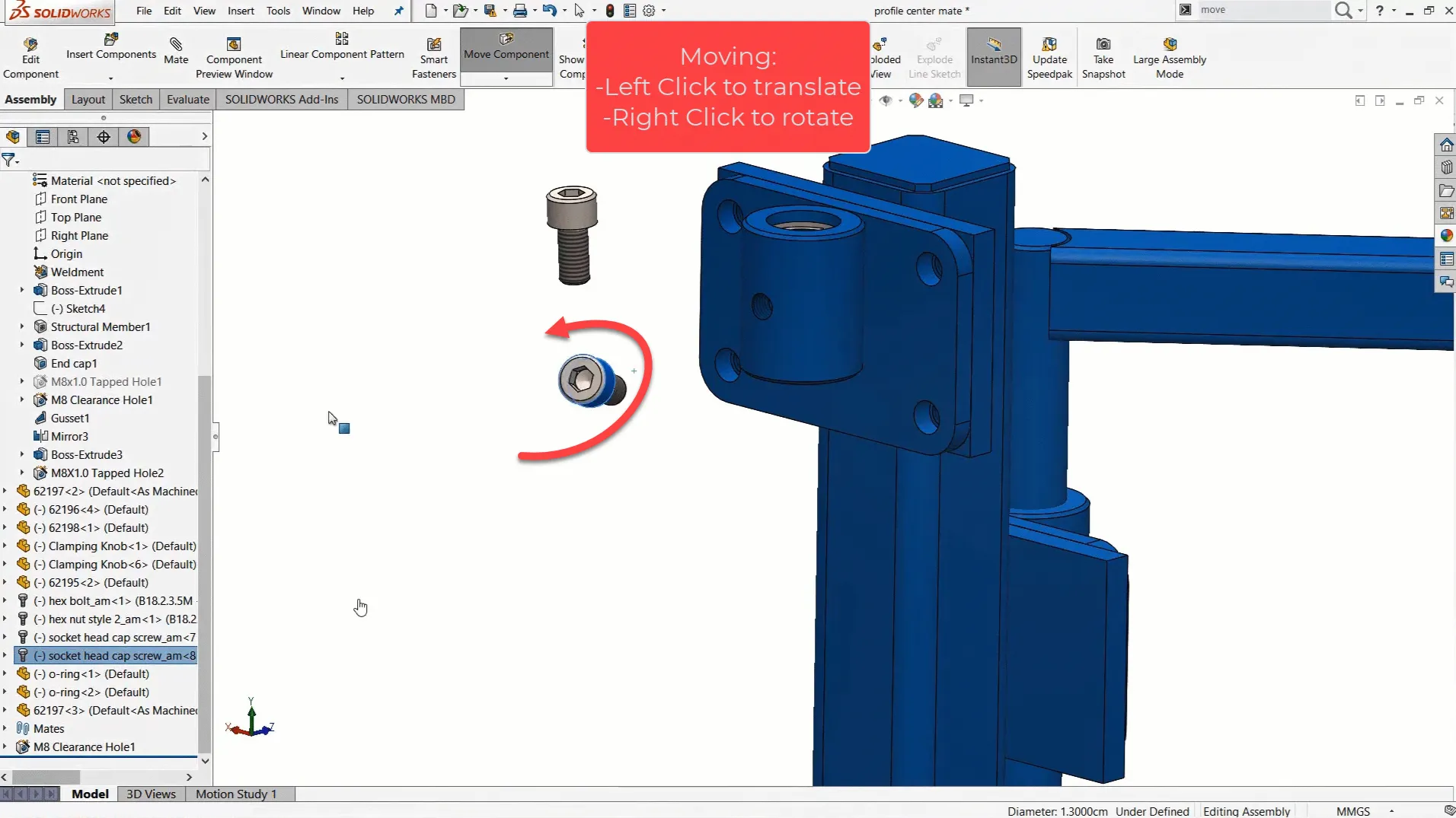 在组装过程中轻松移动和旋转组件 在组装过程中轻松移动和旋转组件
