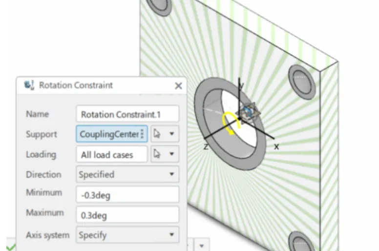 施加旋转约束 施加旋转约束